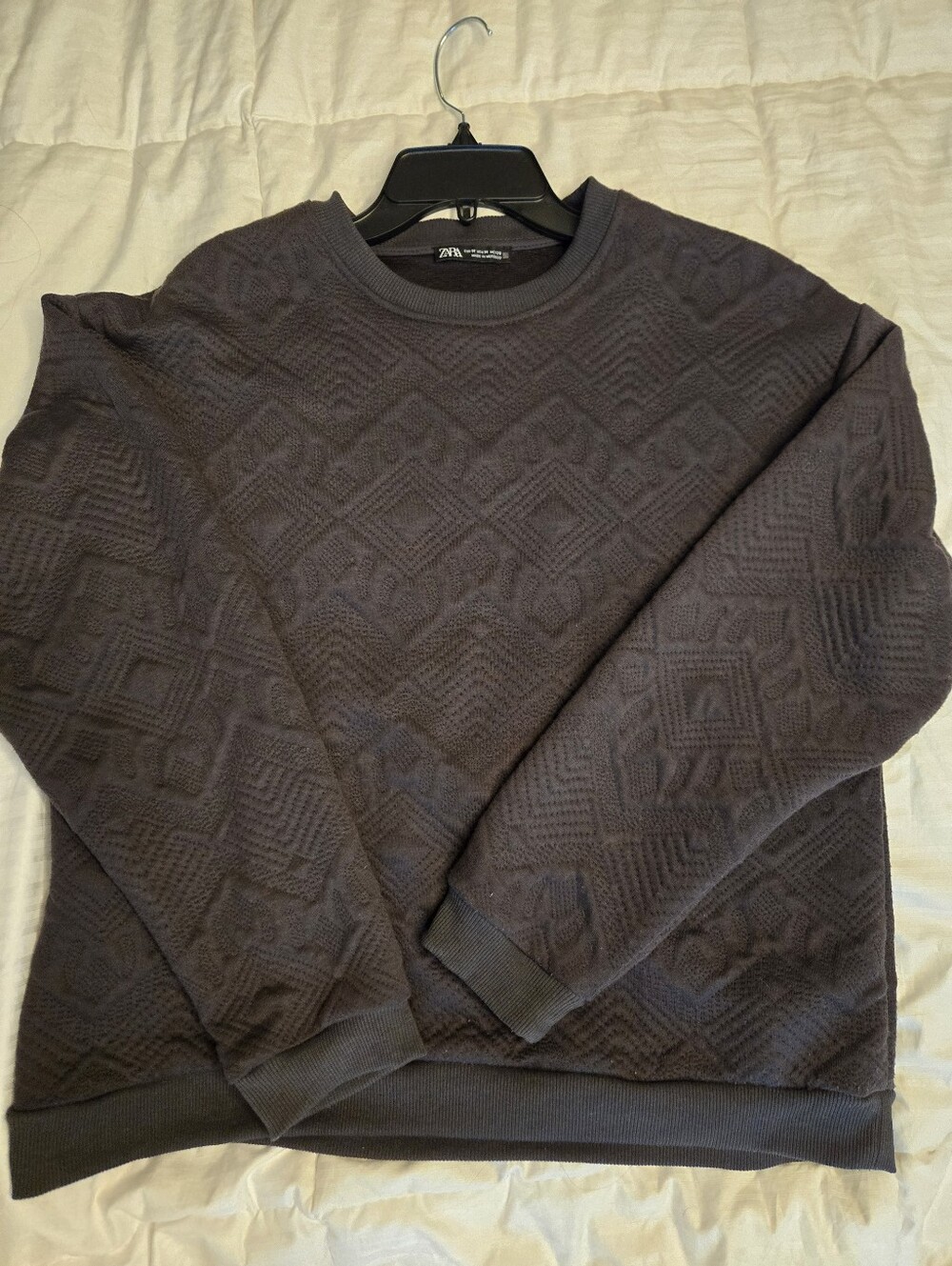 ZARA Women's Charcoal Crewneck Sweater